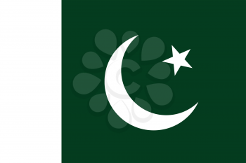 Flag of Pakistan in correct size, proportions and colors. Accurate dimensions. Pakistani national flag.