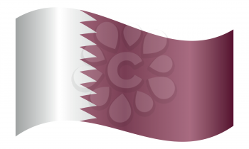 Flag of Qatar waving on white background. Qatari national flag.