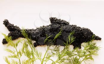 black caviar in the form of fish