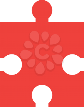 Red vector jigsaw puzzle piece.