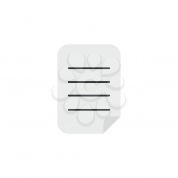 Flat design style vector illustration of written paper symbol icon on white background.