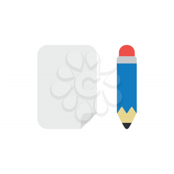 Vector illustration icon concept of blank paper with pencil.