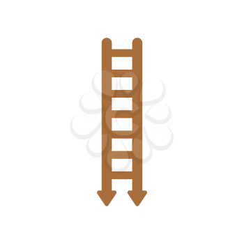 Vector illustration icon concept of wooden ladder with arrows moving down.