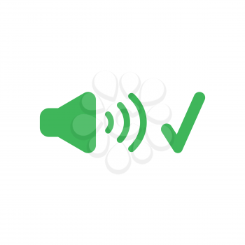 Vector illustration icon concept of sound on symbol with check mark.