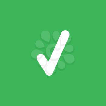 Flat vector icon concept of check mark on green background.