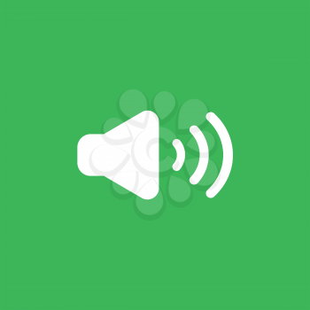Flat vector icon concept of sound on symbol on green background.