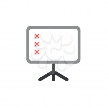 Vector illustration concept of three red x marks inside presentation board icon.