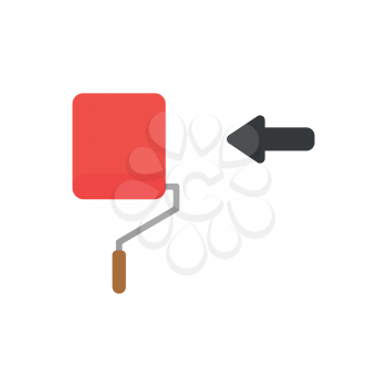 Vector illustration concept of red paint brush roller icon painting.