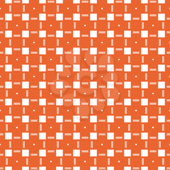 Vector seamless pattern texture background with geometric shapes, colored in orange and white colors.