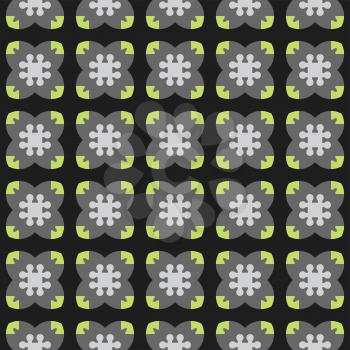 Vector seamless pattern texture background with geometric shapes, colored in black, grey and green colors.