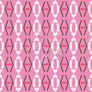Vector seamless pattern texture background with geometric shapes, colored in pink, red, brown and white colors.
