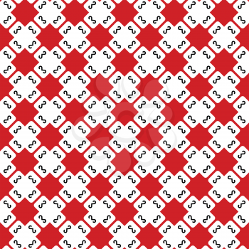 Vector seamless pattern texture background with geometric shapes, colored in red, white and black colors.