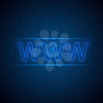 Web symbol on a digital background. Vector illustration .