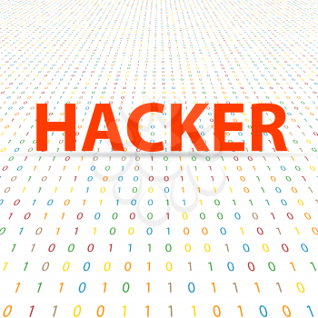 Hacker inscription on a digital background. Vector illustration .