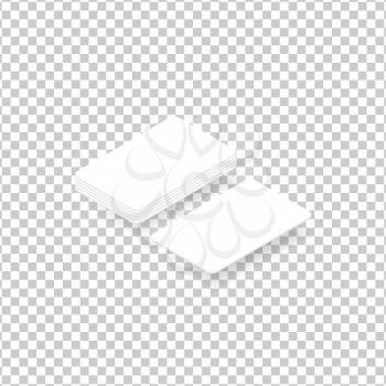 Business cards are white on a transparent background. Vector illustration .