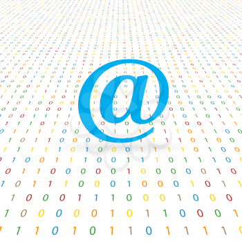 Email sign on a digital background. Vector illustration .