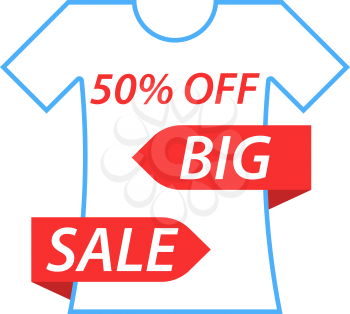 T-shirt is a big sale. Vector illustration .