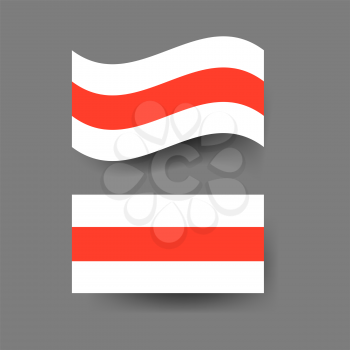 Belarusian flag on a white background. Vector illustration .