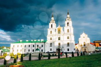 The Cathedral Of Holy Spirit In Minsk - Main Orthodox Church Of Belarus. Famous Landmark.