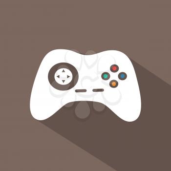 Flat icons for web and mobile applications. Game icon. Long shadow design