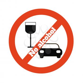 No Alcohol Icon on White