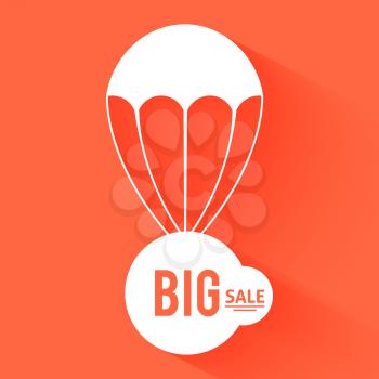 Discount parachute with text big sale