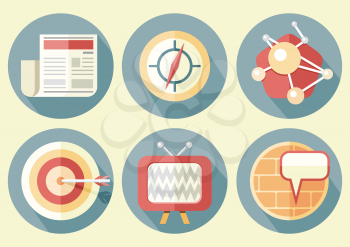 Business concepts icons in flat style project management and planning