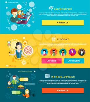 Customer service representative at computer in headset. Online support. Cartoon phone operator. Individual approach. Support centerand efficiency. Customer support interactivity in flat design concept