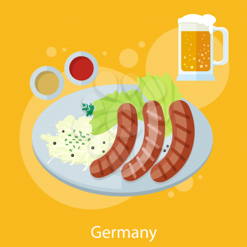 Set of Oktoberfest germany food and design elements