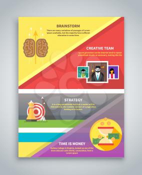 Infographic business brochure banner analitics, strategy. Modern stylized graphics data visualization. Can be used for web banners marketing and promotional materials, flyers, presentation templates