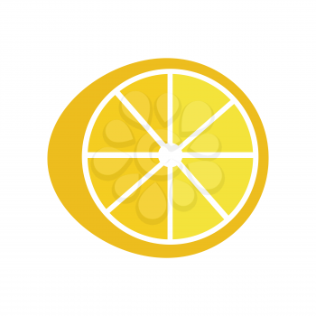 Lemon vector in flat style design. Fruit illustration for conceptual banners, icons, mobile app pictogram, infographic, and logotype element. Isolated on white background.     