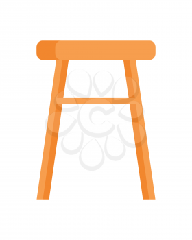 Stool vector in flat style design. Classic furniture for kitchen or living room. Illustration for apartment interior design concepts, furniture shops advertising, app icons. Isolated on white