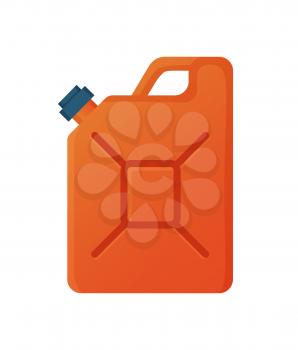 Gas canister vector, isolated icon of red container in flat style. Storage for keeping and transporting liquids and dangerous substances, industrial waste