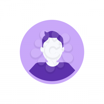 Person private userpic, web profile of business character in minimalist design in flat style. Male user round icon vector isolated. Man anonymous avatar