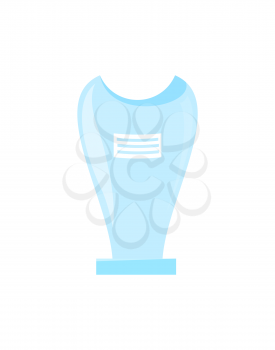Award trophy crystal transparent glass material closeup icon. Reward for competition first place. Contest winner prize isolated on vector illustration