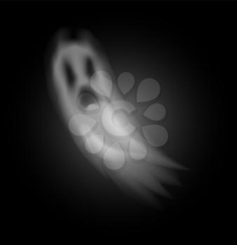 Ghost poltergeist creature halloween isolated icon vector. Scary mysterious spirit haunting people at night. Mystery of horror and spooky apparition