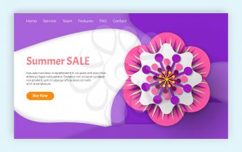Summer sale vector, discount and price reduction with information, offers and clearance of shops to clients ,shopping and purchasing low price. Website or webpage template, landing page flat style