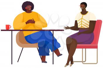 African american people are talking together. Friends are communicating, having conversation. Positive communication of colleagues Dialogue, conversation, talking and gesturing while meeting