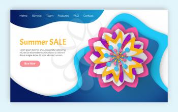 Summer sale discounts vector, sellout and special sale for customers of shops, purchases and prices off, clearance for clients of stores. Website or webpage template, landing page flat style