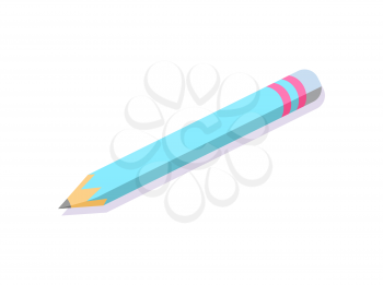 Pencil to write down some information, office supply vector. Business  work item, used while delineating schemes, signing contracts. Isolated icon