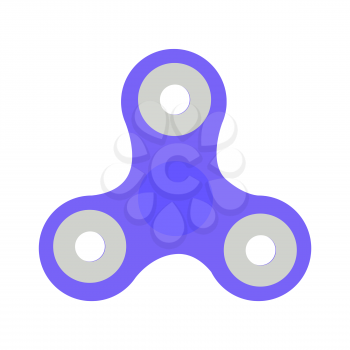 Minimalistic vector template depicting toy for children namely simple light-purple fidget spinner isolated on clean white background.