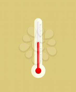 Thermometer icon vector illustration isolated on beige background. Instrument for measuring temperature with fahrenheit or celsius scale