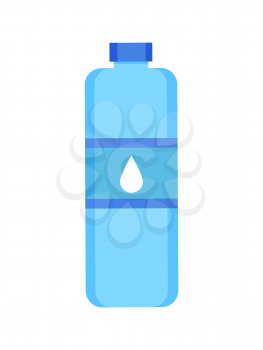 Plastic bottle with water isolated vector. Aqua bottled in container, fresh liquid against dehydration of human body. Healthy beverage in reservoir