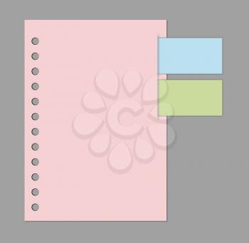 blank paper  template sticky notes with origami tabs for graphic designers
