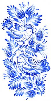 Royalty Free Clipart Image of a DEcorative Design with Birds