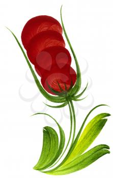 Royalty Free Clipart Image of a Decorative Flower