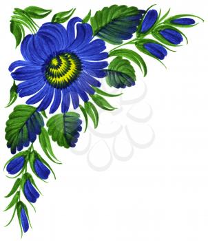 Royalty Free Clipart Image of a Decorative Floral Corner