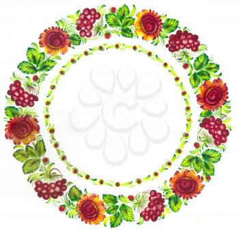Royalty Free Clipart Image of a Floral Circle