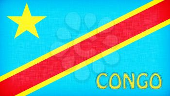 Flag of Congo stitched with letters, isolated