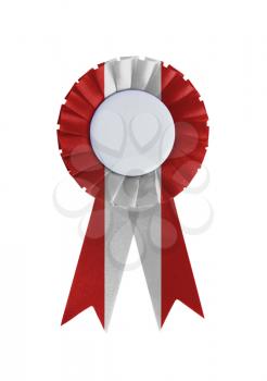 Award ribbon isolated on a white background, Peru
